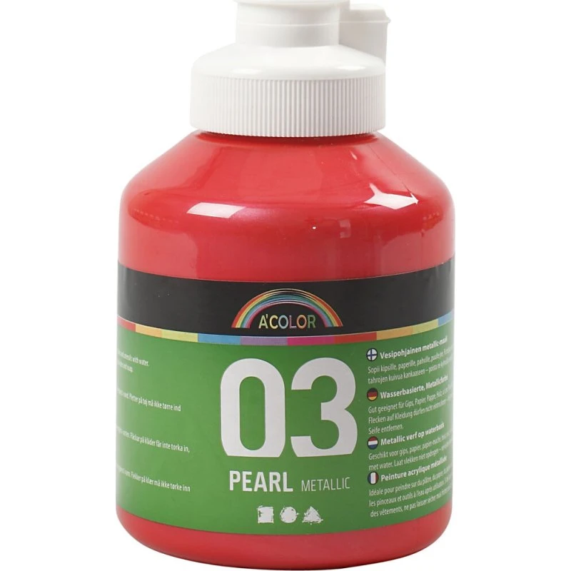 A-color Skoleakrylmaling Metallic Rød 500 ml