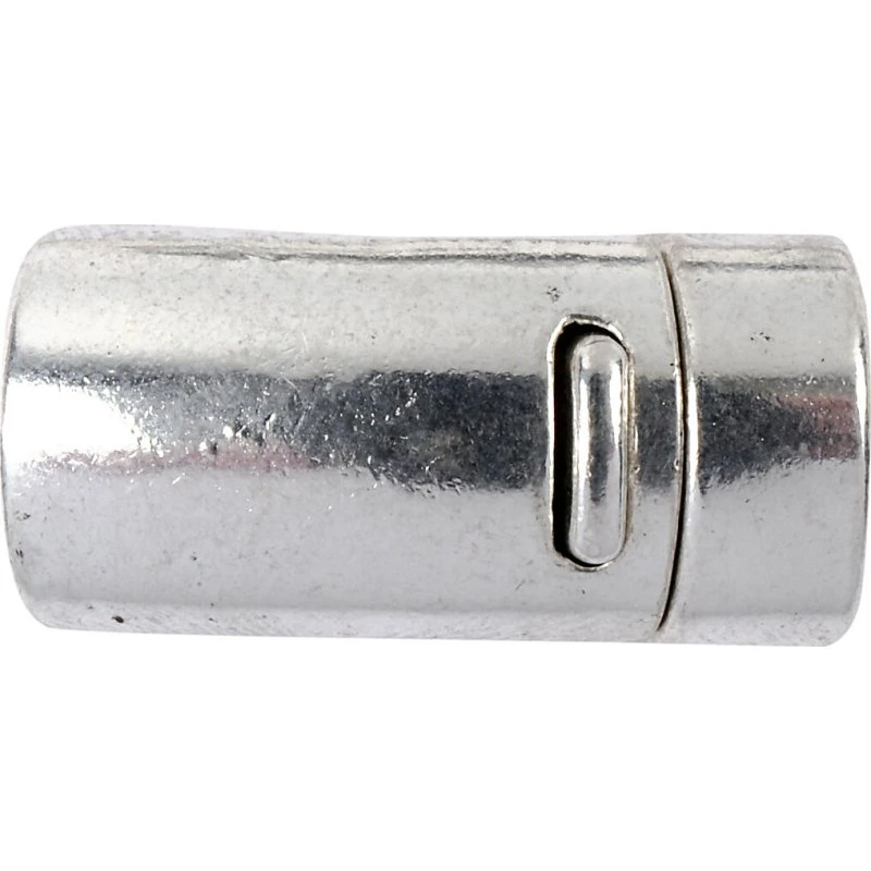 Magnetlås ø26 mm, hul 10 mm - Antik sølv (1 stk)