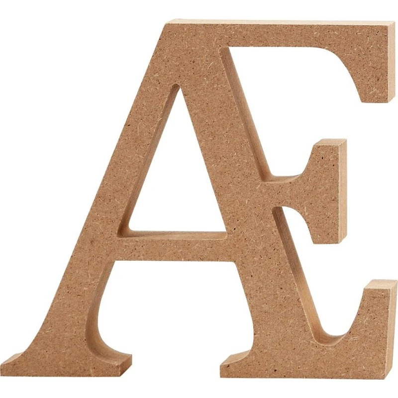 Bogstav Æ i træ, H 13 cm, tykkelse 2 cm