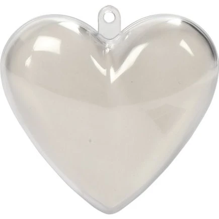Deko-hjerte 6,5 cm transparent, 10 stk.