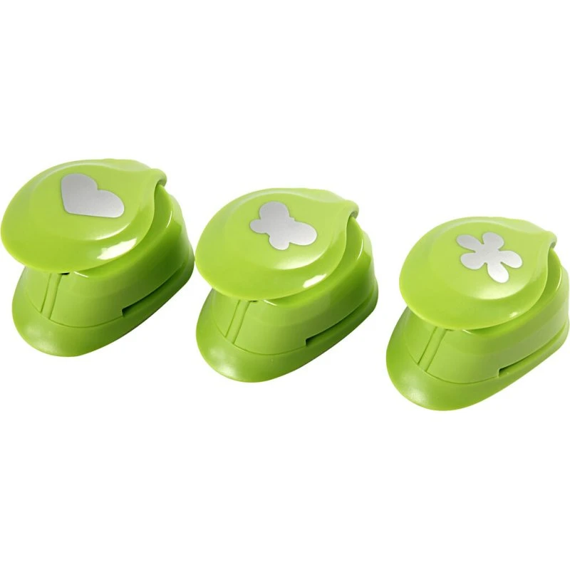 Stansejern 3 stk, 25 mm – blomst/sommerfugl/hjerte