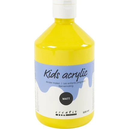 A-color Akrylmaling Mat, Primær Gul 500 ml