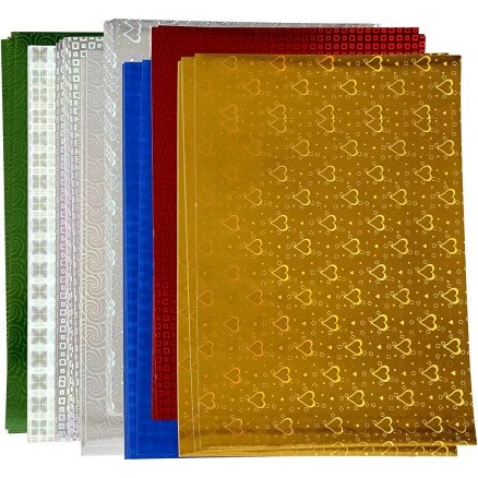 Holografipapir A4 80 ark (8 design) 120 g - metalfarvet