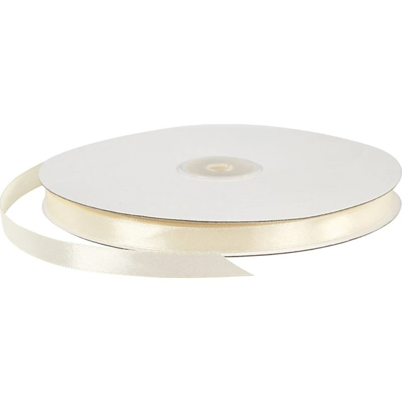 Satinbånd 10 mm råhvid 100 m