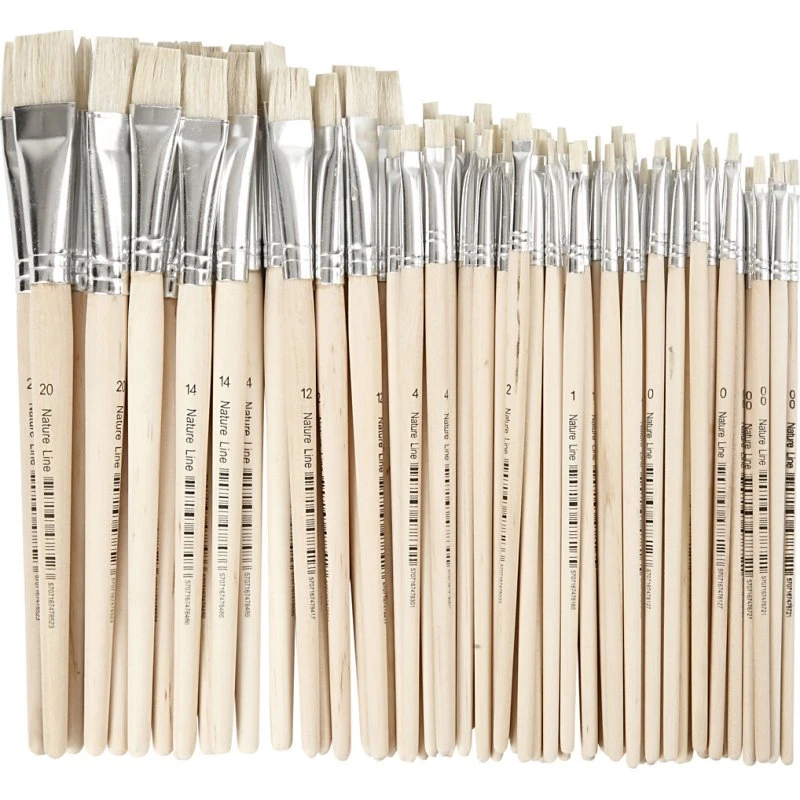 Nature Line penselsæt Nr. 00–20, rund, 68 stk., L 18–22 cm, B 3–20 mm
