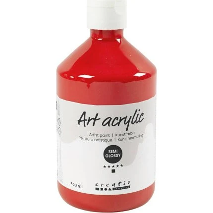 Art Akrylmaling halvblank transparent kadmiumrød 500 ml