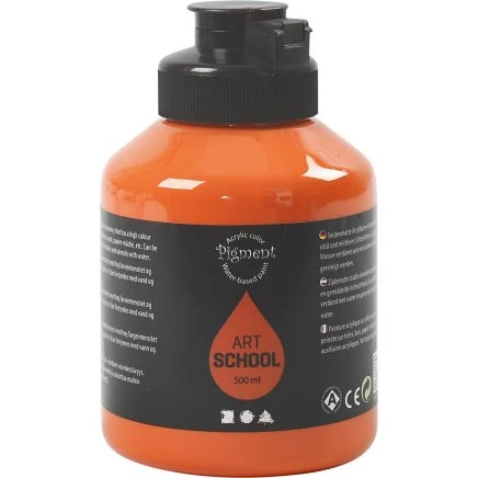 Art akrylmaling halvblank halvtransparent orange 500 ml