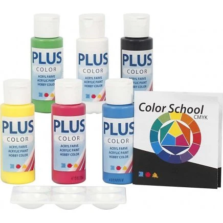 Plus Color hobbymaling - Primærfarver 6x60 ml