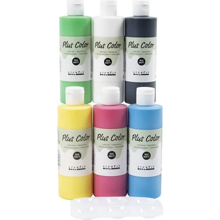 Plus Color Hobbymaling primærfarver 6x250 ml
