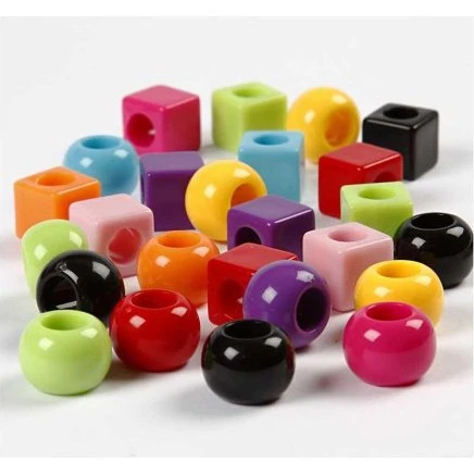 Multimix plastperler 11 mm (hul 7 mm), assorterede farver 150 ml