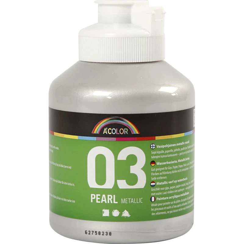 A-Color akrylmaling Metallic Sølv 500 ml