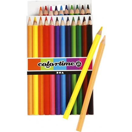Colortime Jumbo trekantede farveblyanter 12 stk, 5 mm