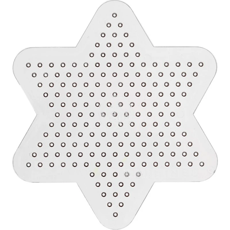 Stjerne Perleplade, medium ø10 cm – klar