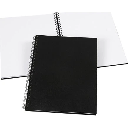 Dokumentationsbog 23x30,5 cm, 120 g, sort - 50 ulinjerede sider
