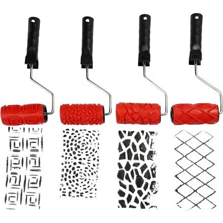 Mønsterruller B 10 cm, 4 stk – gummivalser