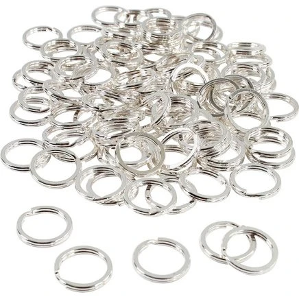 Universal splitring 15 mm forsølvet – 100 stk