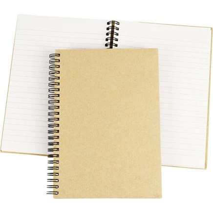 Notesbog med spiral A5, brun - 80 sider (60 g)