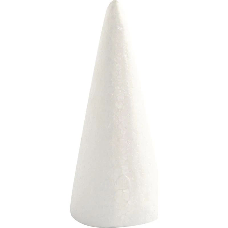 Styroporkegle H 14,5 cm Ø 6 cm, hvid - 5 stk