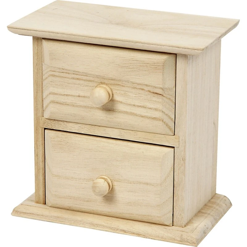 Ukendt mærke Kommode i træ 13x7,5x13 cm - 2 skuffer