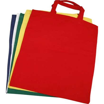 Uden mærke mulepose 38x42 cm 100% bomuld, 5 stk (ass. farver)