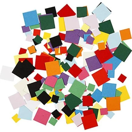 Kartonmosaik, kvadratisk 10+15+20 mm - 180 g