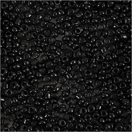 Rocaiperler 2 mm (str. 12/0), hul 0,8 mm – sort, 25 g