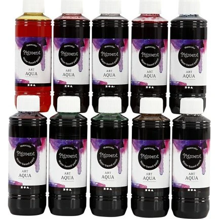 Art Aqua Pigment Flydende akvarelmaling 10x250 ml (ass.)