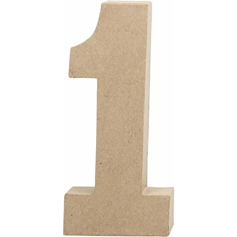 Papmaché tal '1' - 20,5 x 9,5 x 2,5 cm