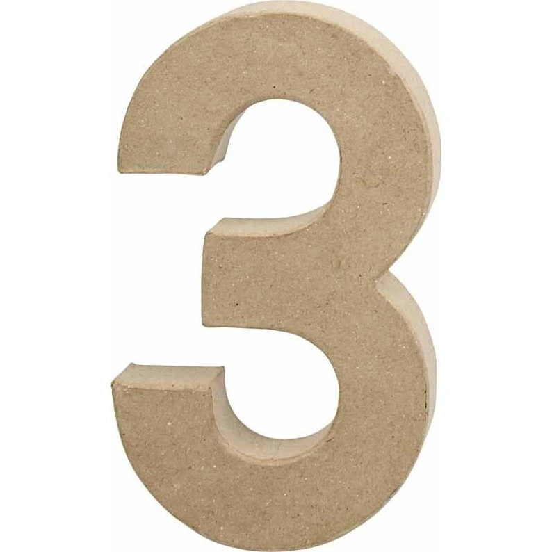 Papmaché tal 3 - 20,2 x 11,8 x 2,5 cm