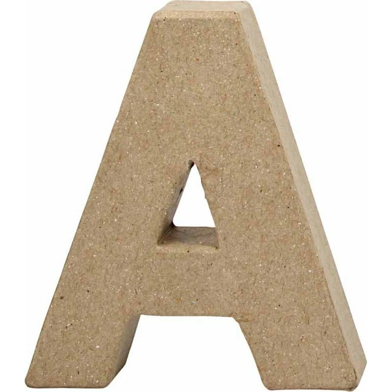 Bogstav Til Pynt A - Papmaché bogstav 10x9,5 cm
