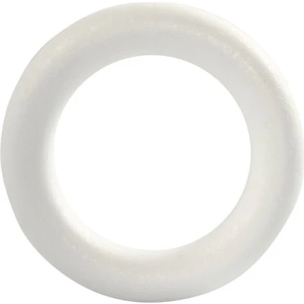 Uden mærke styropor-ring 17 cm, 30 mm tykkelse, hvid