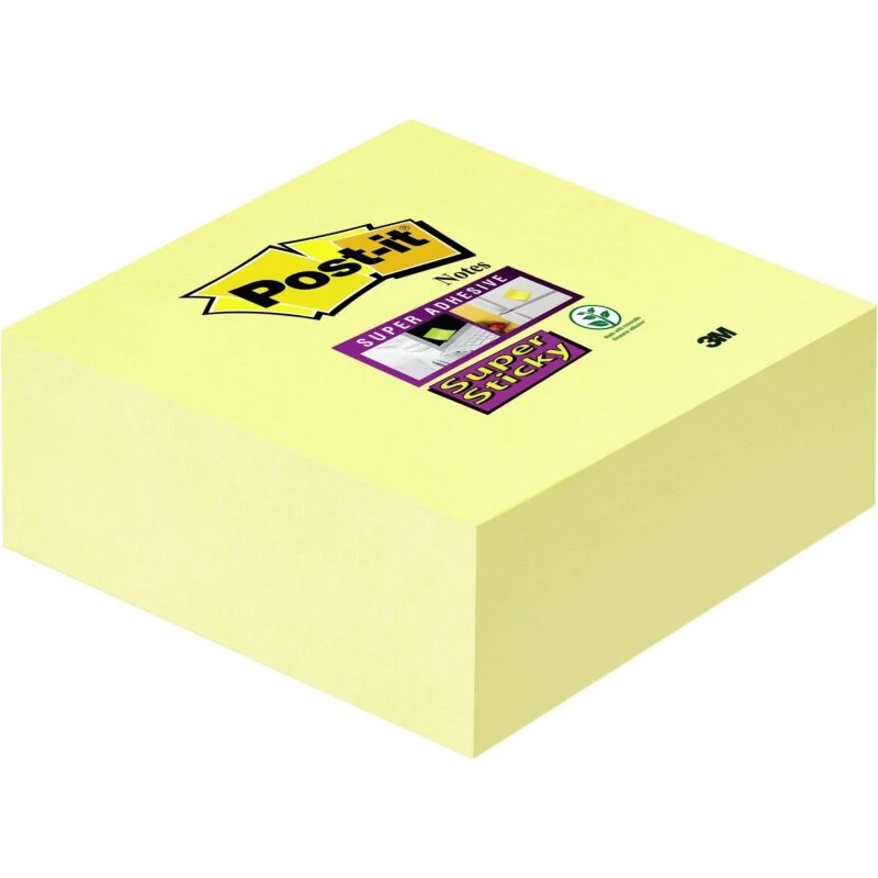 Post-it Super Sticky Cube 76x76 mm, gul - 270 ark