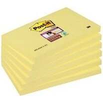 3M Post-it Super Sticky 76x127 mm gul - 6 blokke (90 ark)