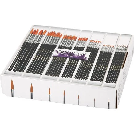 Gold Line Nylon penselsæt 7×12, rund str. 1–22 (L 17–21 cm)