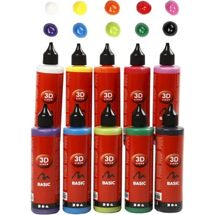 3D Liner - Assorterede farver 10x100 ml