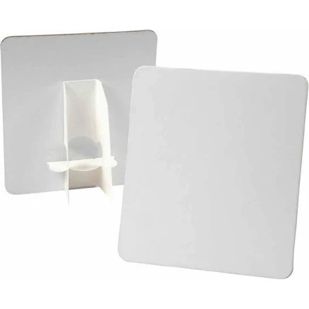 Dekoplade 17x19 cm 2 mm hvid - 5 stk