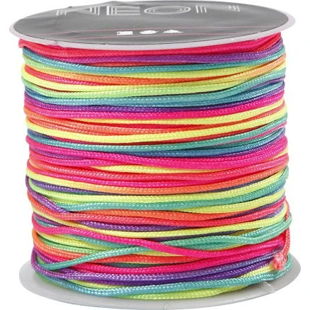 Nylon multicolor knyttesnor 1 mm - neon, 28 m