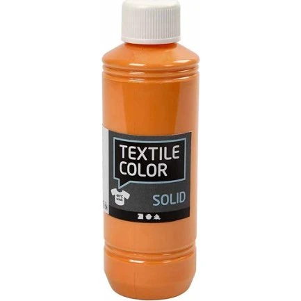Textile Solid dækkende tekstilmaling, orange 250 ml