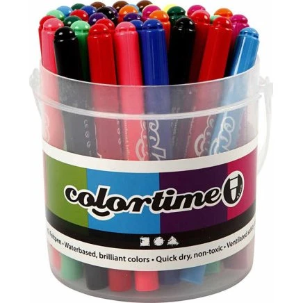 Colortime tuscher 5 mm, assorterede farver, 42 stk