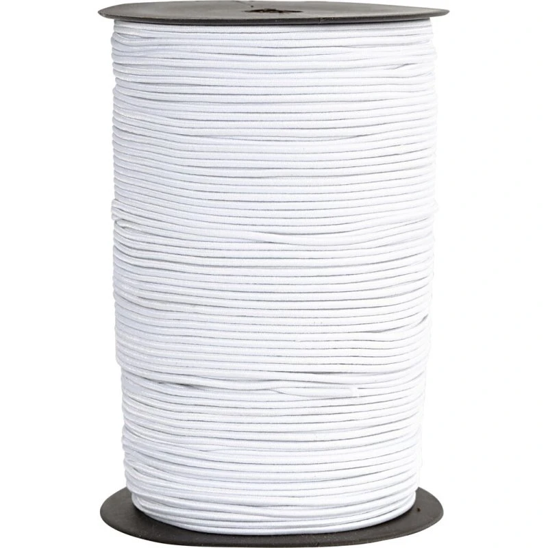 Uden mærke Elastiksnor 2 mm hvid, 250 m