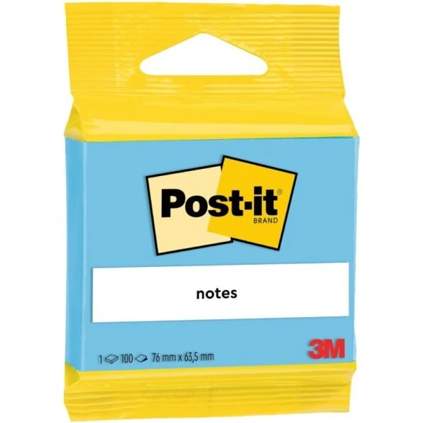 3M Post-it Notes blå 63,5x76 mm, 100 ark