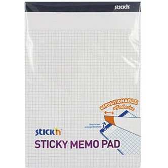 Stick'N Notes memo gul m/tern 254 x 178 mm, 50 ark