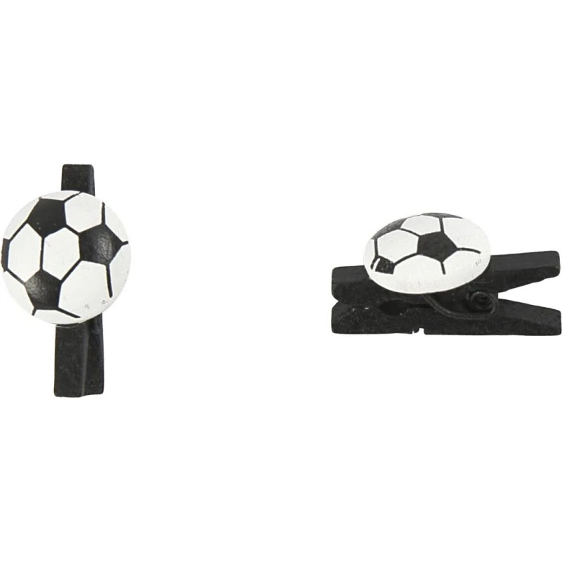 Fodboldklemme - 14x25 mm, 12 mm tykkelse, sort, 10 stk