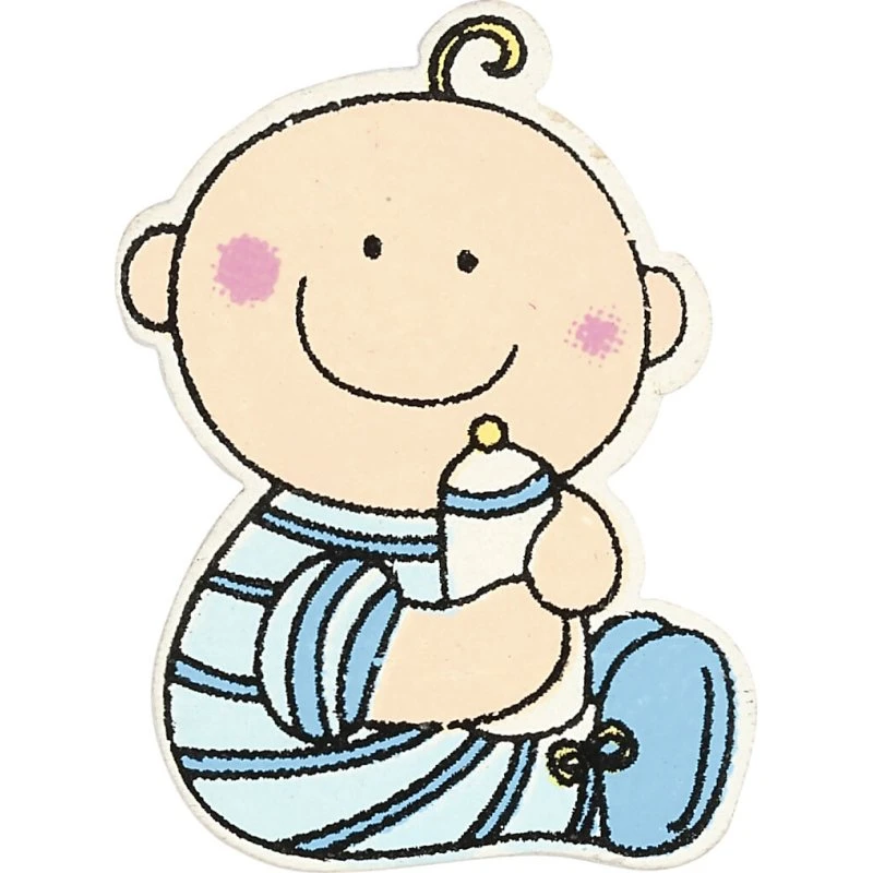 Uden mærke Baby træfigur 24x35 mm 1,7 mm lyseblå 10 stk