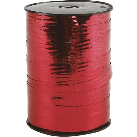 Gavebånd metalrød 10 mm blank, 250 m