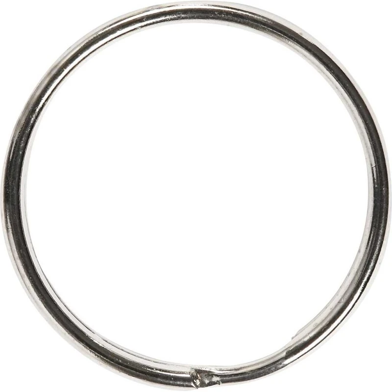 Uden mærke nøgleringe sølv Ø30 mm, 6 stk