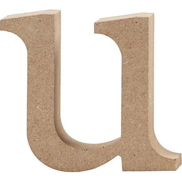 Bogstav i træ 'u' - lille, H 8,5 cm, tykkelse 2 cm