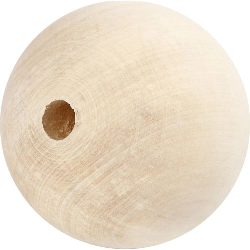 Creativ Company Træperle ø 80 mm, hul 12 mm