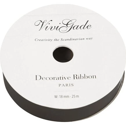Vivi Gade gavebånd, mat 18 mm x 25 m – sort