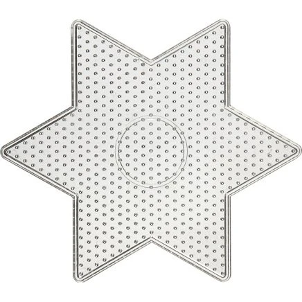 Perleplade Stor Stjerne 15x15 cm – transparent, 10 stk.